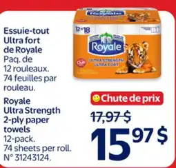 Walmart Royale Ultra Strength 2-ply paper towels offer