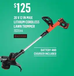 Canac 20 V 12 in Max Lithium Cordless Lawn Trimmer offer