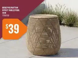 Canac Beige Polyrattan Effect Table/Stool 18 in offer