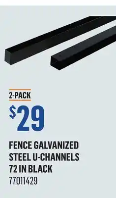 Canac Fence Galvanized Steel U-Channels 72in Black offer