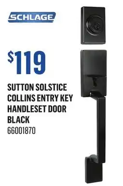 Canac Sutton Solstice Collins Entry Key Handleset Door Black offer