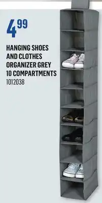 Canac Hanging Shoes and clothes Organizer grey offer