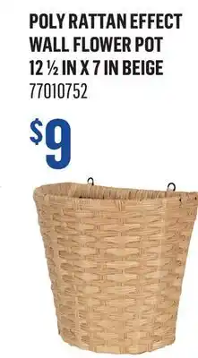 Canac Polyrattan Effect Wall Flower Pot 12 1/2 in x 7 in offer