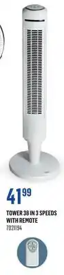 Canac Tower Fan 38 in 3 Speeds With Remote offer