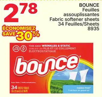 Rossy BOUNCE Fabric softener sheets offer