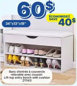 Rossy Lift-top entry bench with cushion offer