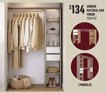 Canac Urbain Wardrobe Organizer Natural Oak Finish offer
