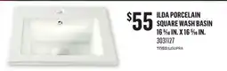 Canac Ilda Porcelain Square Wash Basin 165/16 in.x16 5/16 in offer