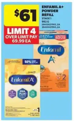 Real Canadian Superstore ENFAMIL A+ Powder Refill offer