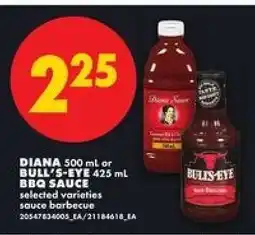 No Frills DIANA OR BULL’S-EYE BBQ SAUCE offer