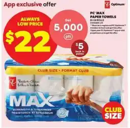Real Canadian Superstore PC MAX PAPER TOWELS offer