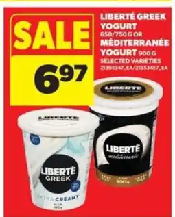 Real Canadian Superstore LIBERTÉ Greek or Méditerranée Yogurt offer