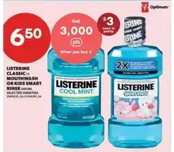 Real Canadian Superstore Listerine Classic 1L Mouthwash or Kids Smart Rinse offer