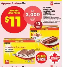 Real Canadian Superstore NO NAME ICE CREAM SANDWICHES OR BARS offer