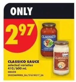 No Frills CLASSICO SAUCE offer