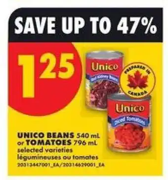 No Frills UNICO BEANS or TOMATOES offer