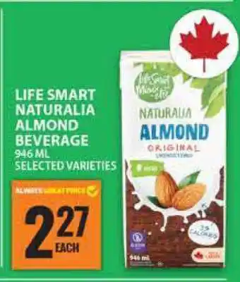 Food Basics LIFE SMART NATURALIA ALMOND BEVERAGE offer