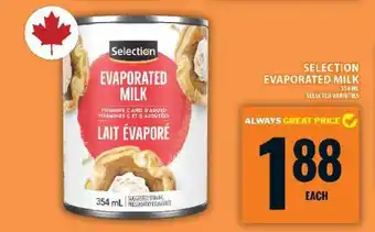 Food Basics SELECTION EVAPORATED MILK offer