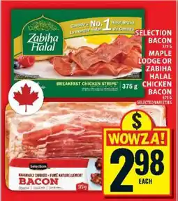 Food Basics Selection Bacon or Maple Lodge/Zabiha Halal Chicken Bacon offer