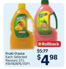 Walmart Fruit-O juice offer