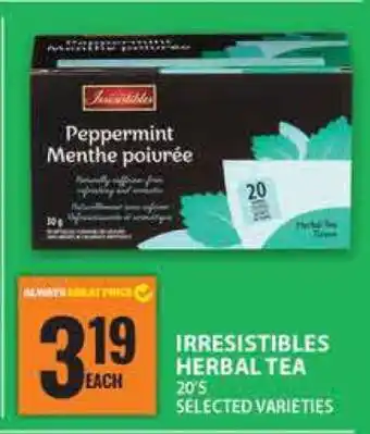 Food Basics IRRESISTIBLES HERBAL TEA offer