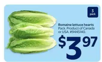 Walmart Romaine Lettuce Hearts offer