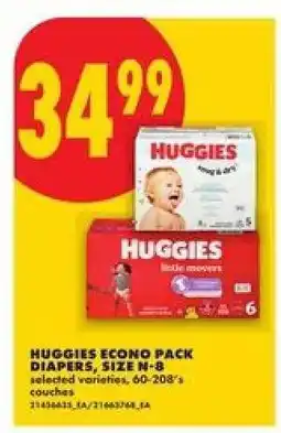 No Frills Huggies Econo Pack Diapers, Size N-6 offer