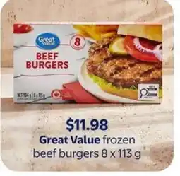 Walmart Great Value Beef Burgers offer