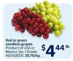 Walmart RED OR GREEN SEEDLESS GRAPES offer
