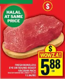 Food Basics Fresh Boneless Eye or Round Roast offer