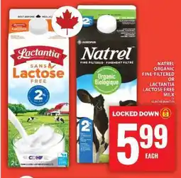 Food Basics Natrel Organic Fine-Filtered or Lactantia Lactose Free Milk offer