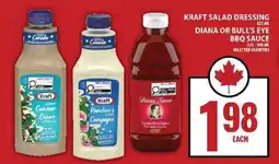 Food Basics Kraft Salad Dressing or Diana/Bull's Eye BBQ Sauce offer