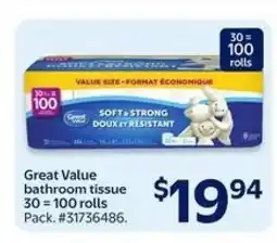 Walmart Great Value Bathroom Tissue offer