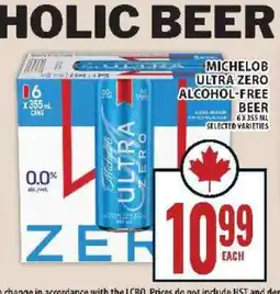 Food Basics Michelob Ultra Zero Alcohol-Free Beer offer