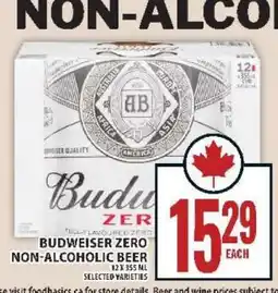 Food Basics Budweiser Zero Non-Alcoholic Beer offer