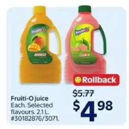 Walmart Fruiti-O Juice offer