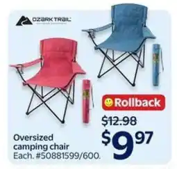 Walmart Oversized camping chair offer