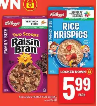 Food Basics KELLOGG’S FAMILY SIZE CEREAL offer