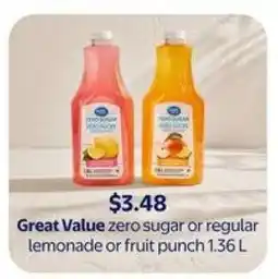 Walmart Great Value Lemonade or Fruit Punch offer