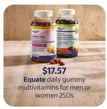 Equate daily gummy multivitamins for men or women 250s