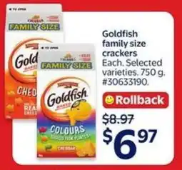 Walmart Goldfish Family Size Crackers offer