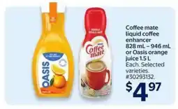 Walmart Coffee mate liquid coffee enhancer or Oasis orange juice offer