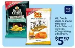 Walmart Old Dutch chips or snacks club pack offer