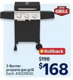 Walmart 3-Burner Propane Gas Grill offer