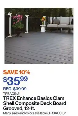 Patrick Morin Enhance Basics Clam Shell Composite Deck Board Grooved, 12-ft offer
