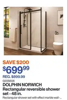 Patrick Morin NORWICH Rectangular reversible shower set - 48 in offer