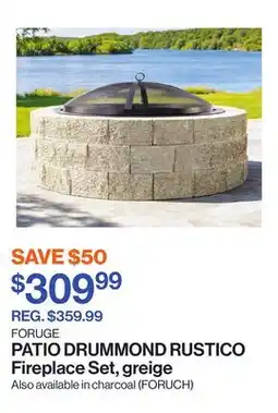 Patrick Morin RUSTICO Fireplace Set, greige offer