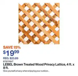 Patrick Morin Brown Treated Wood Privacy Lattice, 4 ft. x 8 ft offer