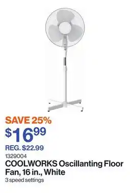 Patrick Morin Oscillanting Floor Fan, 16 in., White offer