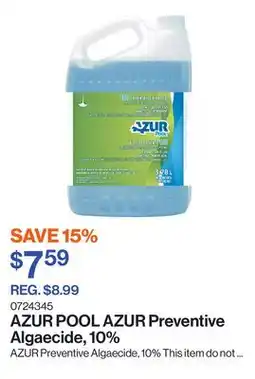 Patrick Morin AZUR Preventive Algaecide, 10% offer